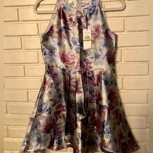 NWT-Calvin Klein Metallic Floral Dress